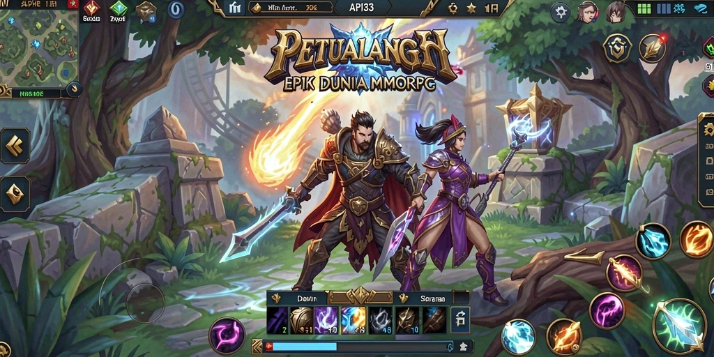 Tampilan gameplay seru dalam API33 dengan pertarungan dinamis.