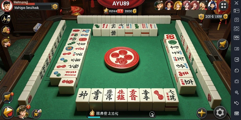Tampilan permainan AYU89 dengan grafik Mahjong yang memukau.