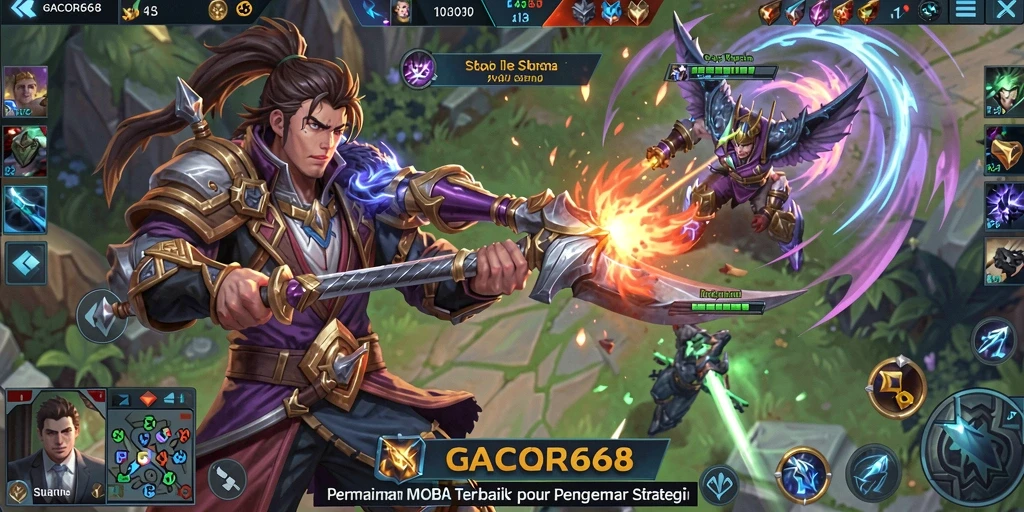 Tampilan screenshot GACOR668 menampilkan aksi seru permainan MOBA.