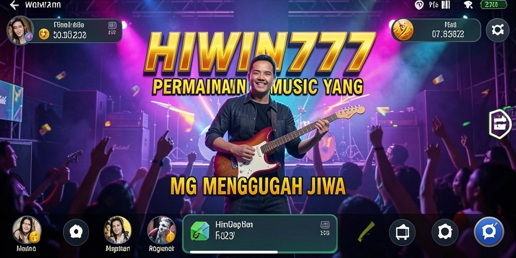 Tampilan gameplay HIWIN777 yang memukau dengan berbagai not musik.