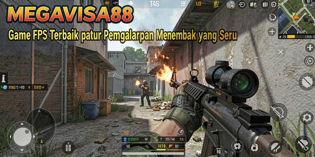 Tampilan gameplay menembak yang intens di MEGAVISA88.
