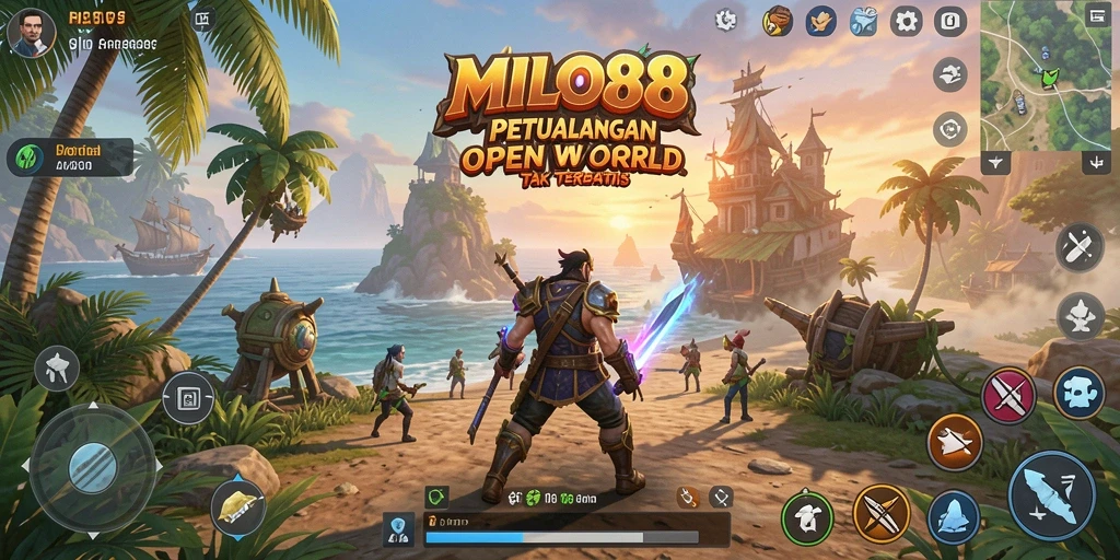 Tampilan screenshot gameplay Open World dengan pemandangan yang menakjubkan.