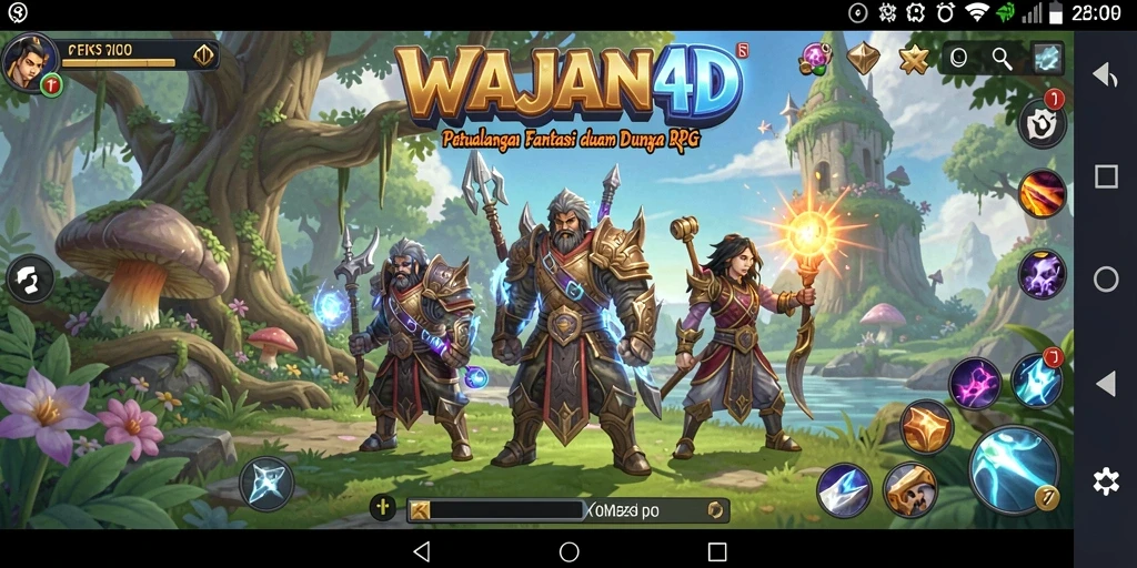 Screenshot gameplay WAJAN4D yang menampilkan aksi pertarungan epik.